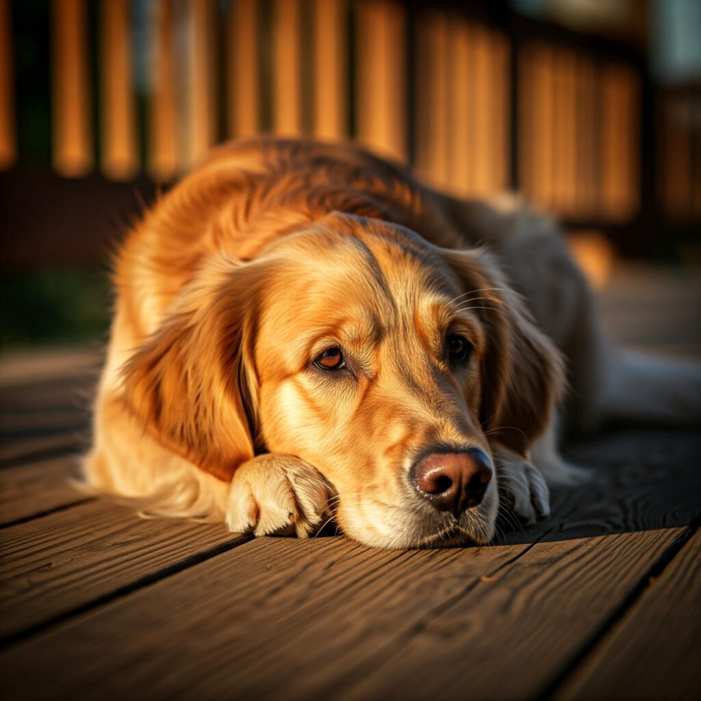 dog on the porch