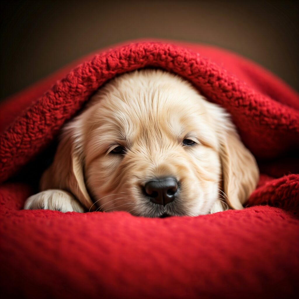 dog under blanket