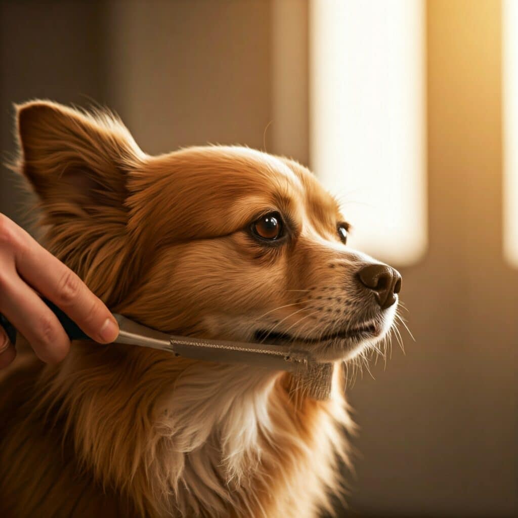 Brushing a Dog