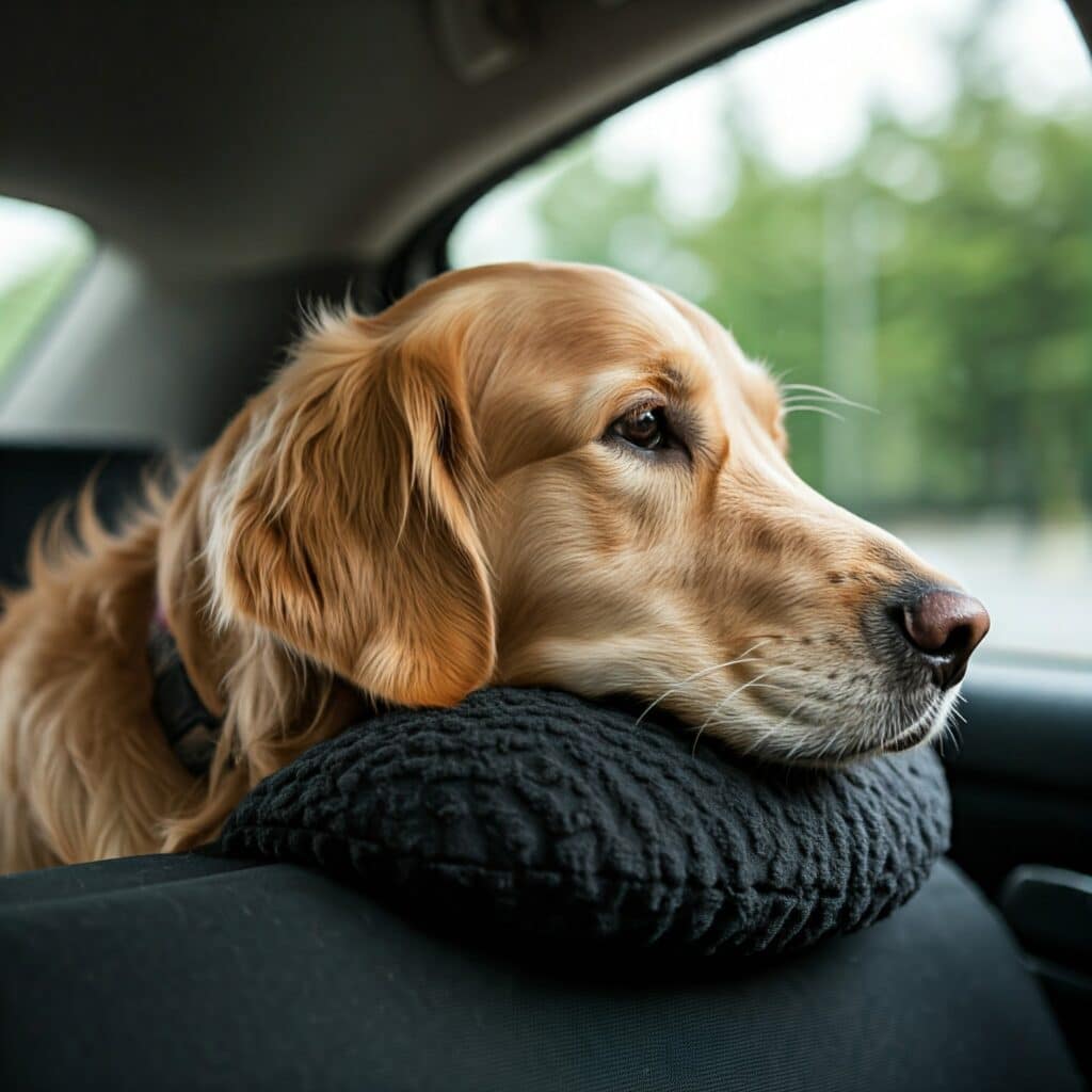 Dog sitting Comfortable in the Car