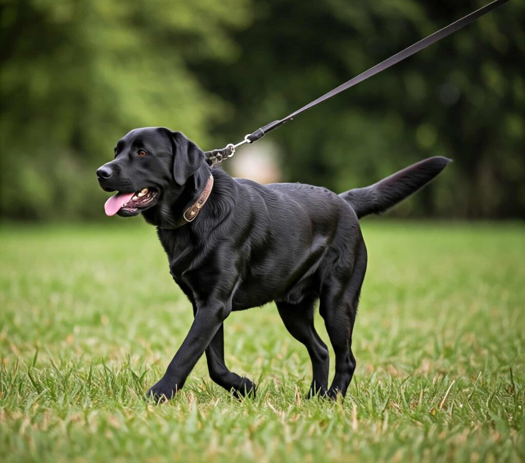 dog on a leash